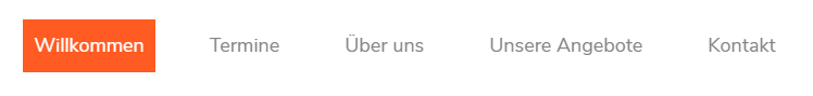 Hauptmenü der Internet-Seite