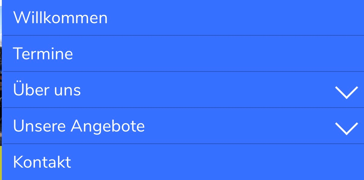 Hauptmenü auf dem Handy